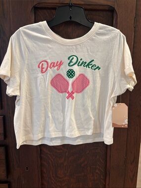 Day Drinker Graphic Tee - White with Pink & Green